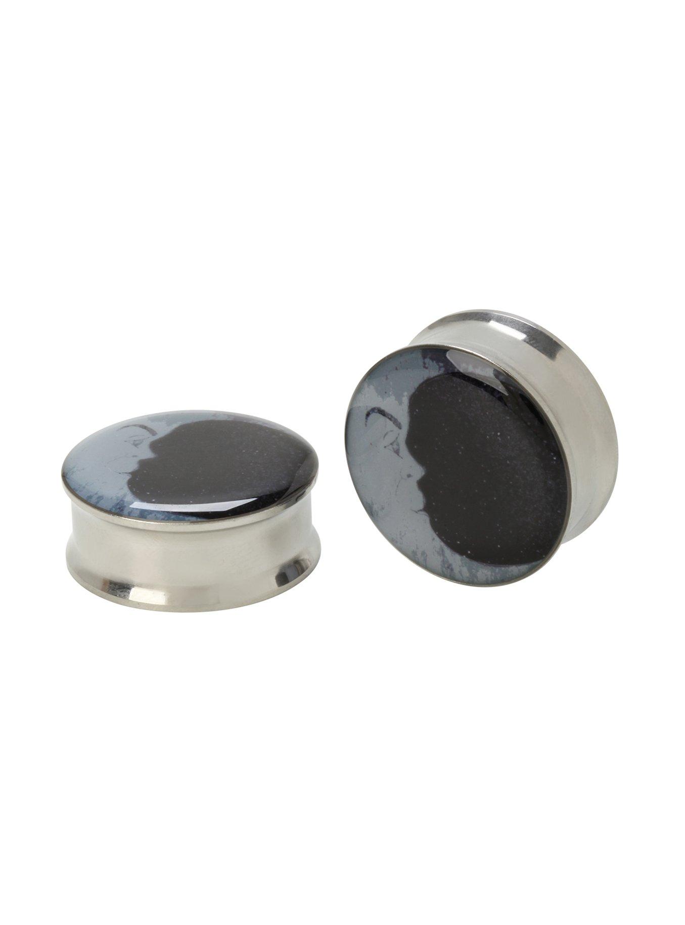 Steel Moon Face Plug 2 Pack | Hot Topic