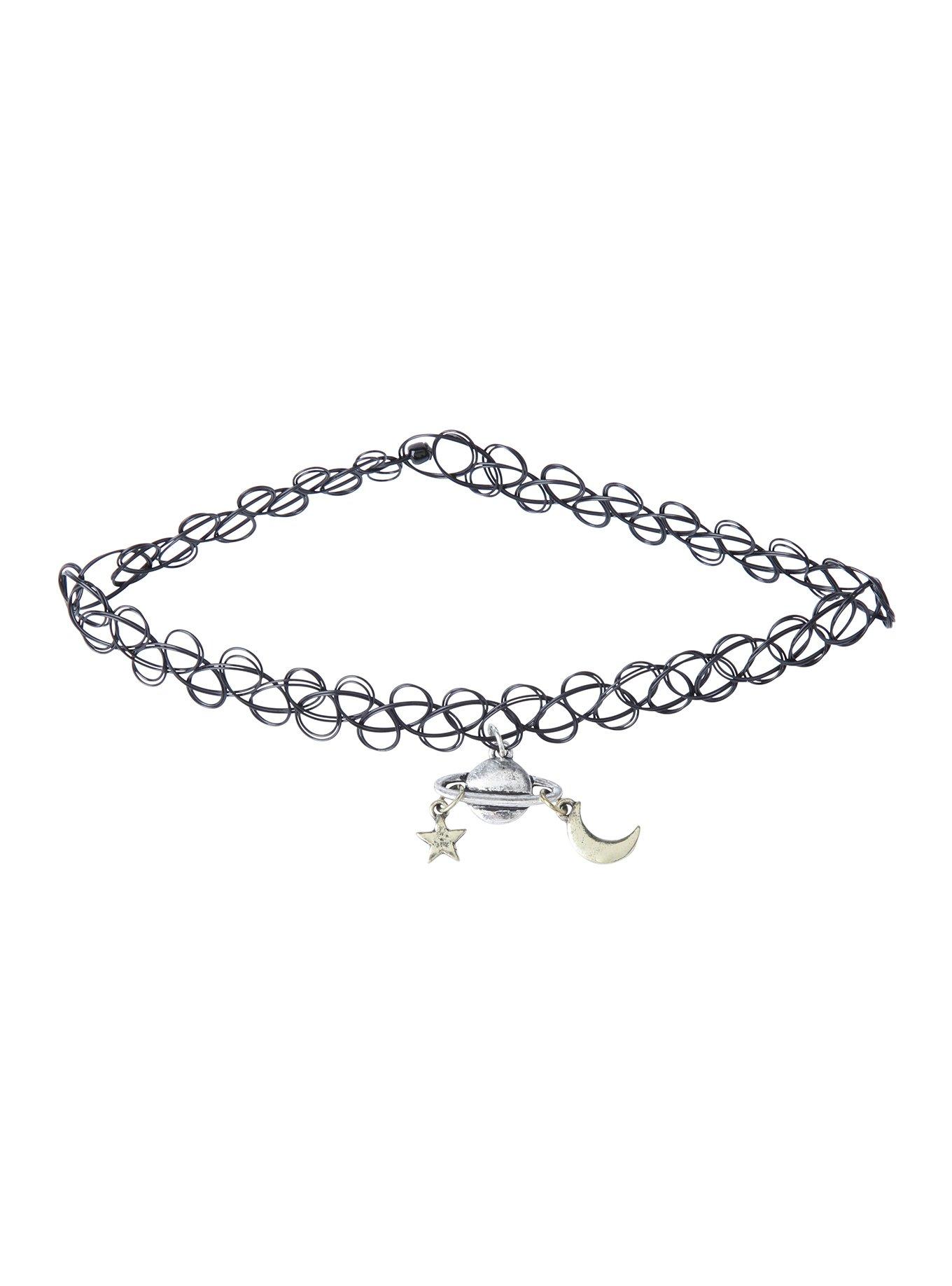 LOVEsick Planet & Star Tattoo Choker, , hi-res