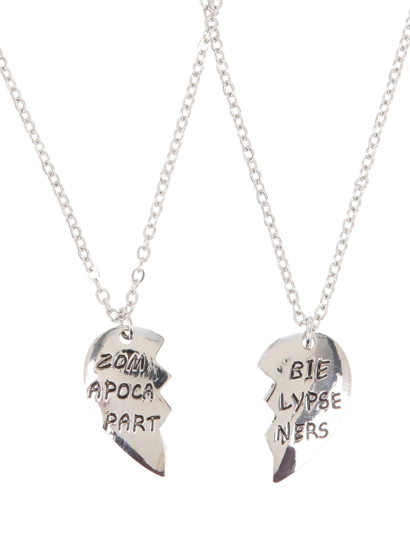 Zombie Apocalypse Partners Heart Necklace Set, , hi-res