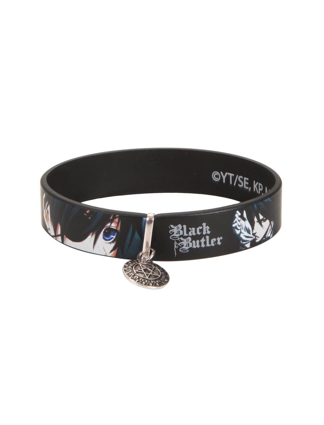 Black Butler Sebastian & Ciel Charm Rubber Bracelet, , hi-res