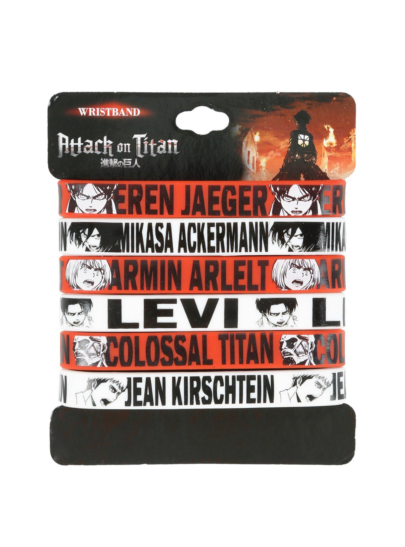 Attack On Titan Characters Rubber Bracelet Set, , hi-res