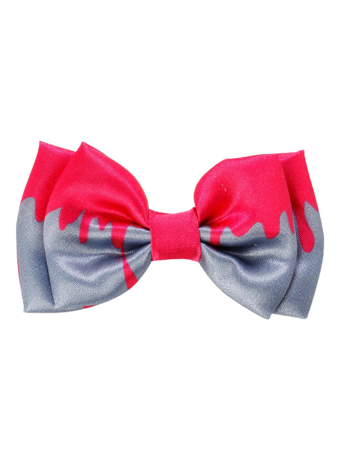 Purple & Pink Drip Hair Bow, , hi-res