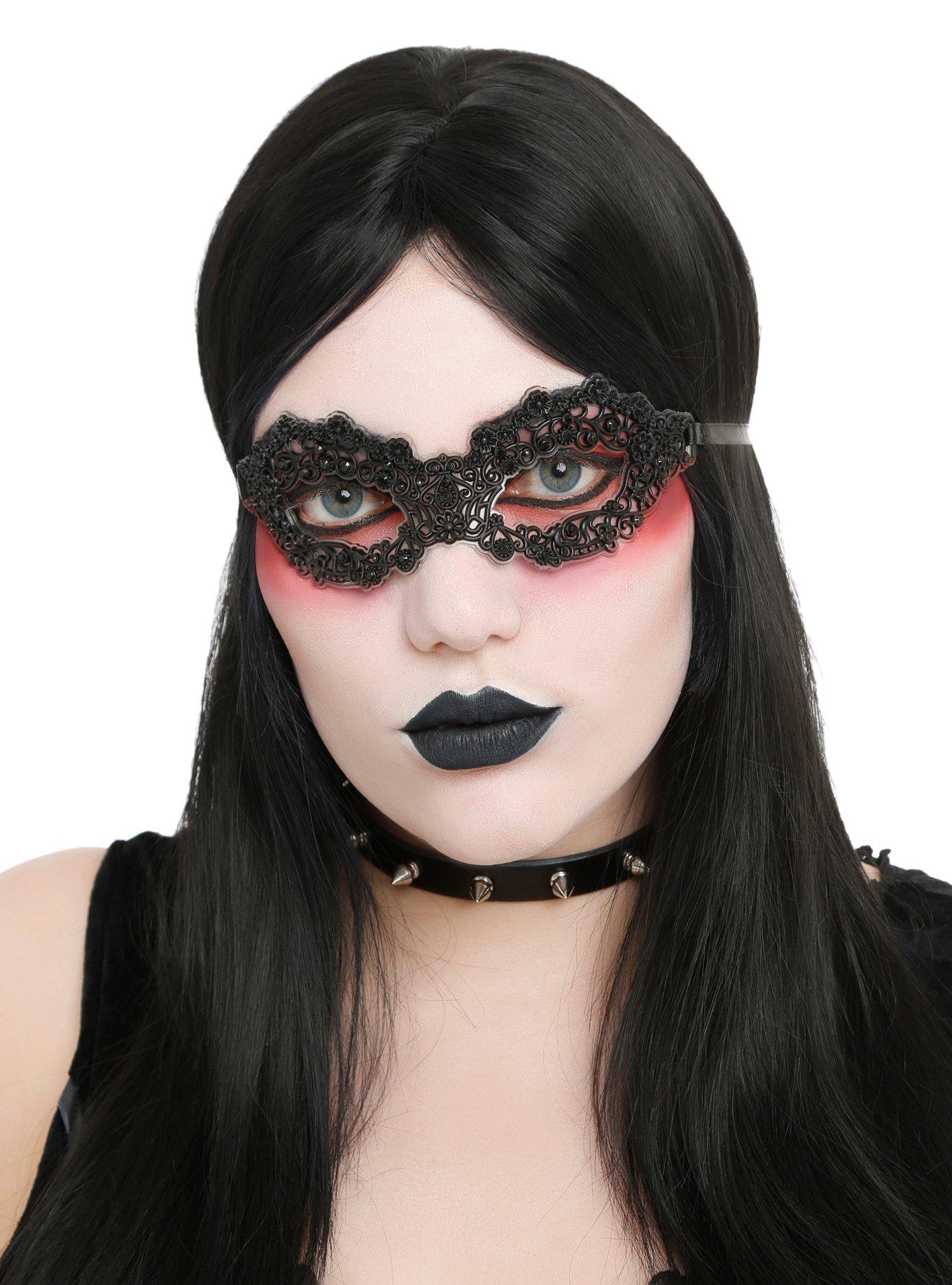 Black Masquerade Mask, , hi-res