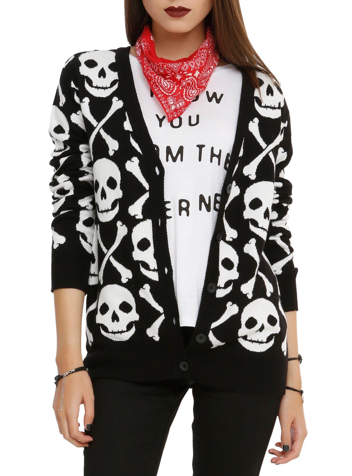 Skull hot sale cardigan sweater