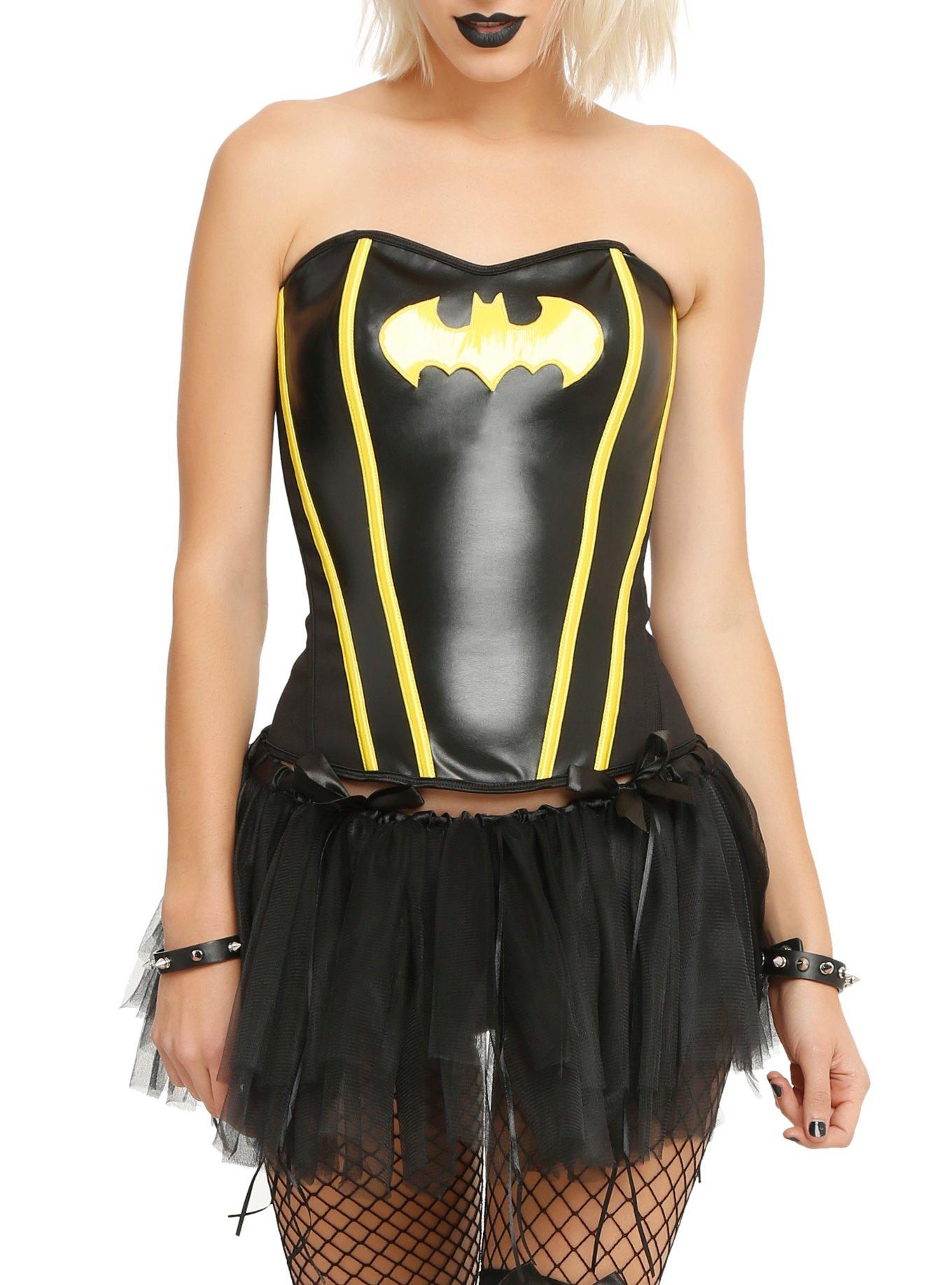 DC Comics Batman Lace-Up Corset, BLACK, hi-res