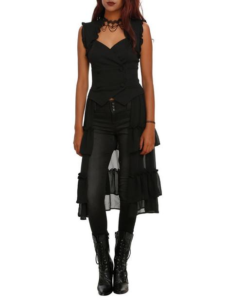 Black Ruffled Vest | Hot Topic