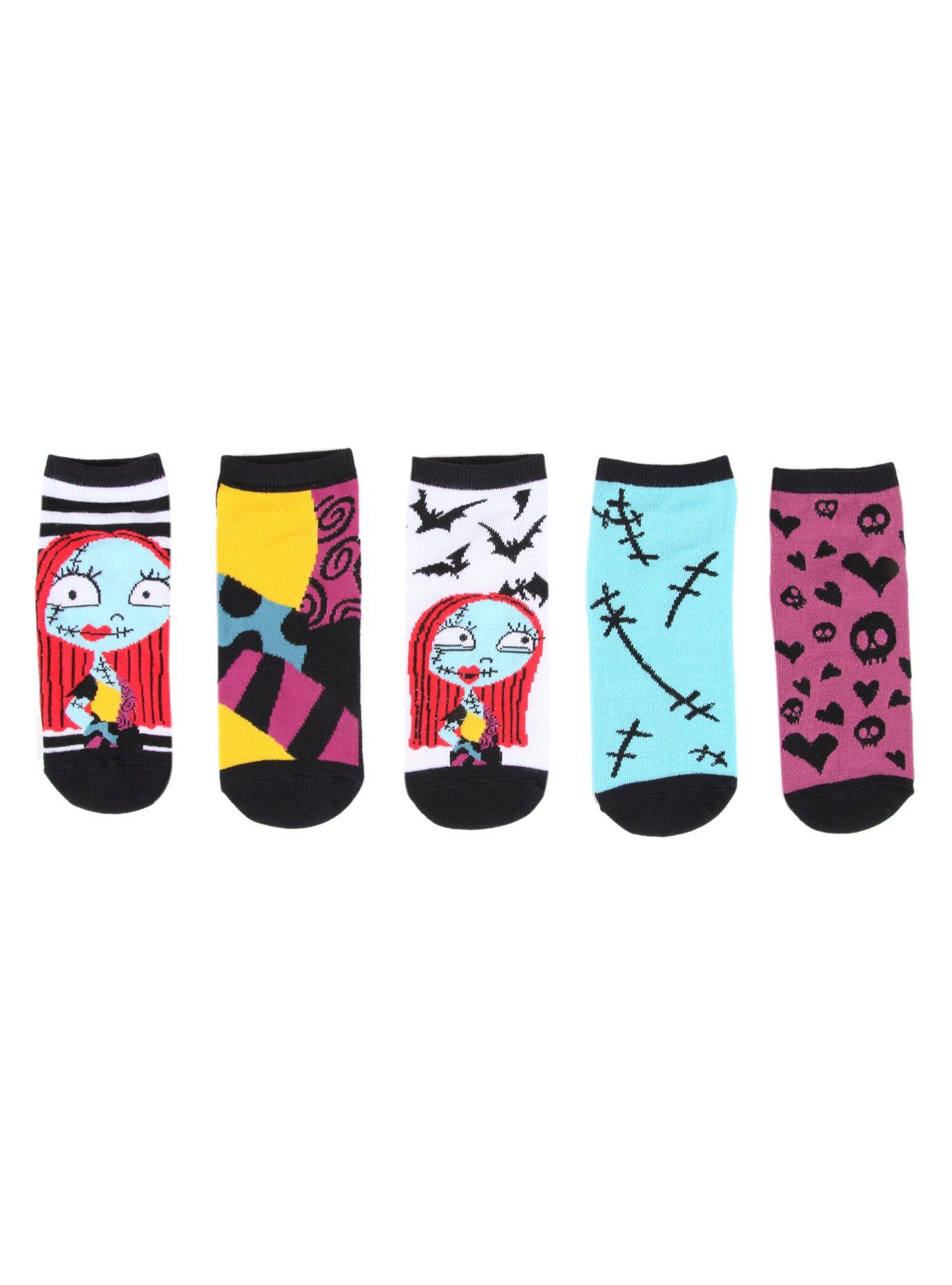The Nightmare Before Christmas Sally No-Show Socks 5 Pair, , hi-res