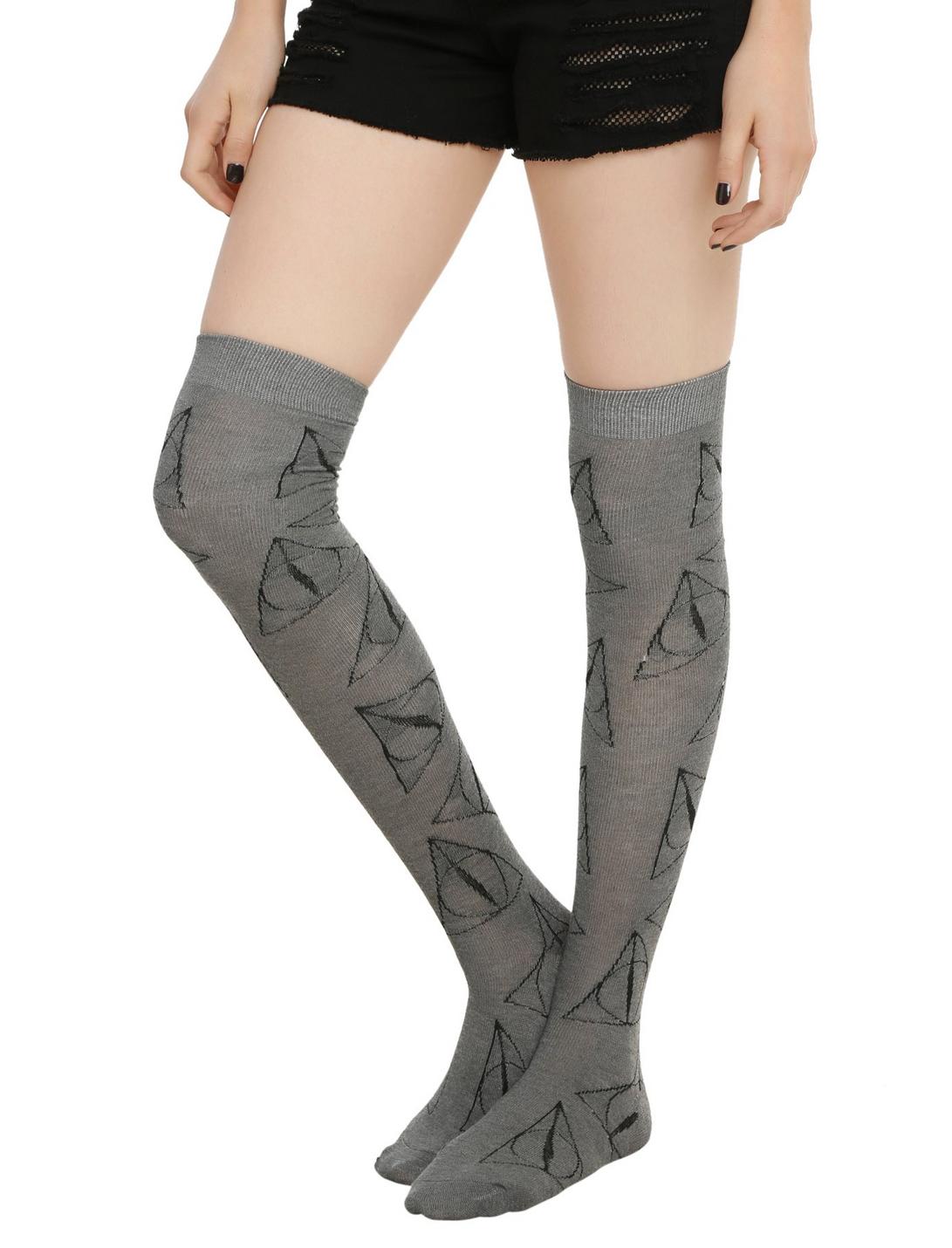 Harry Potter Deathly Hallows Over-The-Knee Socks, , hi-res
