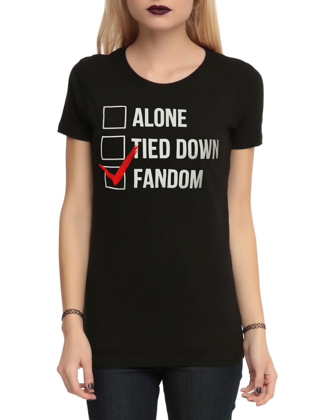 Alone Tied Down Fandom Girls T-Shirt, BLACK, hi-res