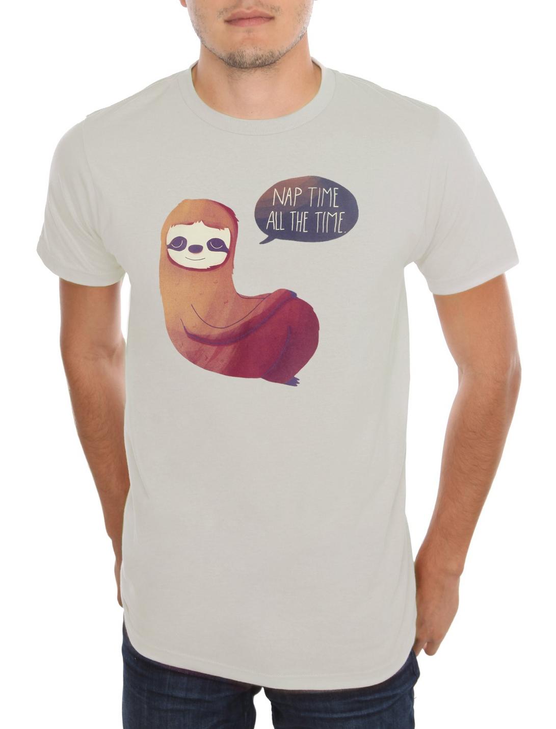 Nap Time All The Time Sloth T-Shirt, BLACK, hi-res