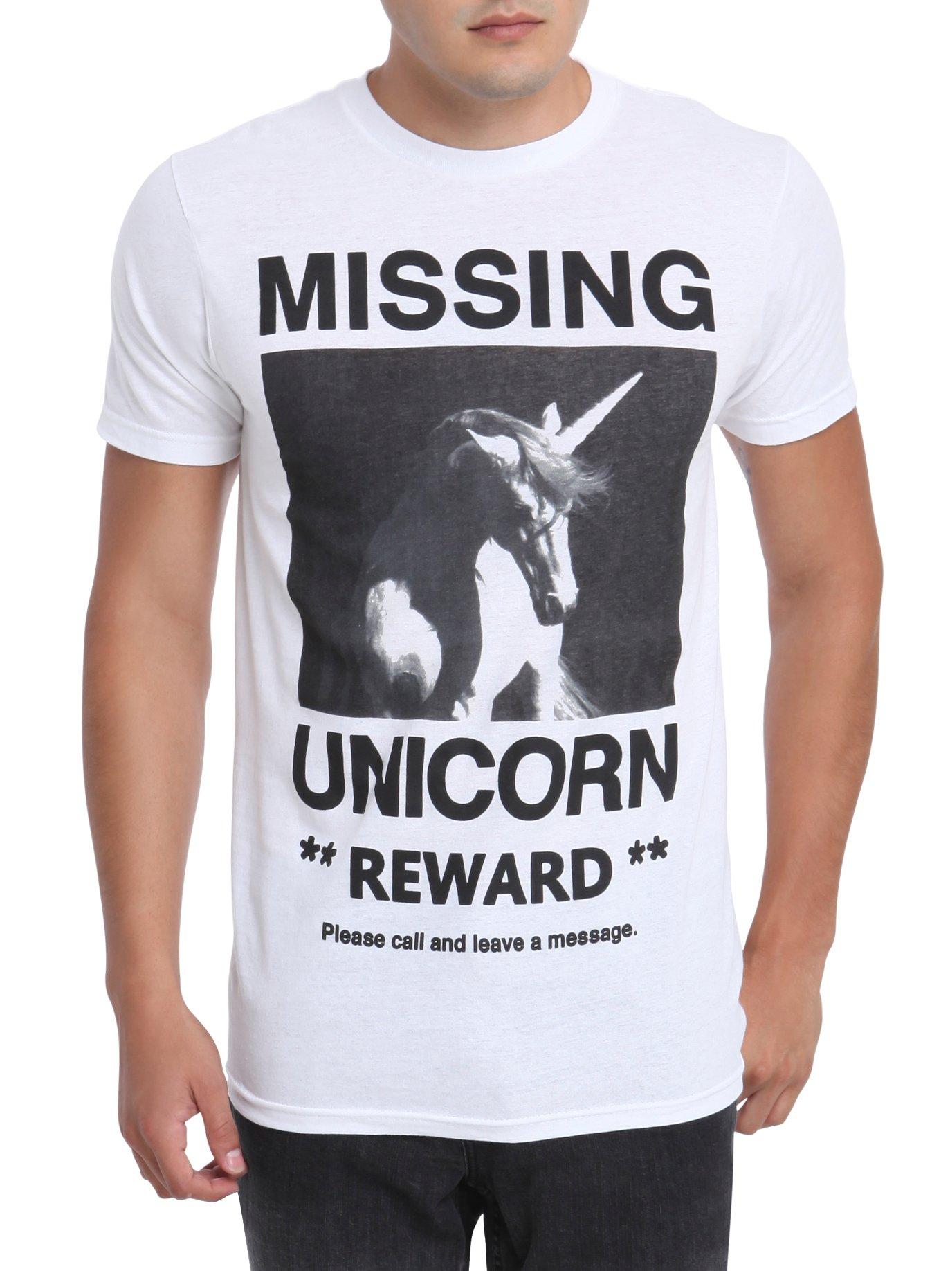 Missing Unicorn T-Shirt, BLACK, hi-res
