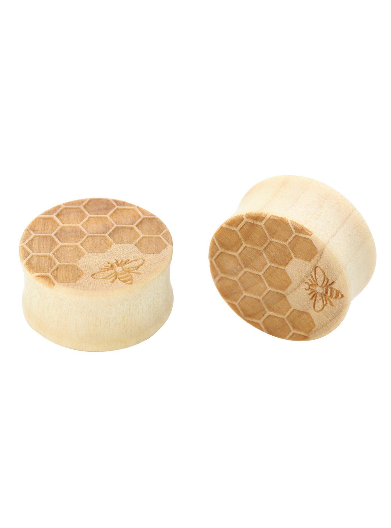 Urban Star Honeycomb  Wood Rosebud Plug 2 Pack, BLACK, hi-res