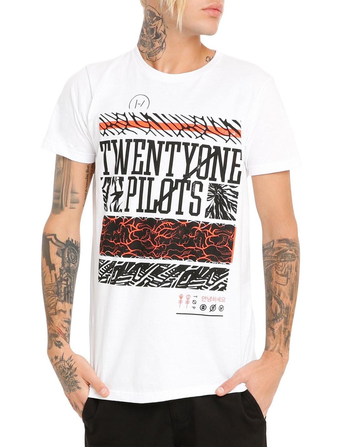 Twenty One Pilots Patterns T-Shirt, WHITE, hi-res