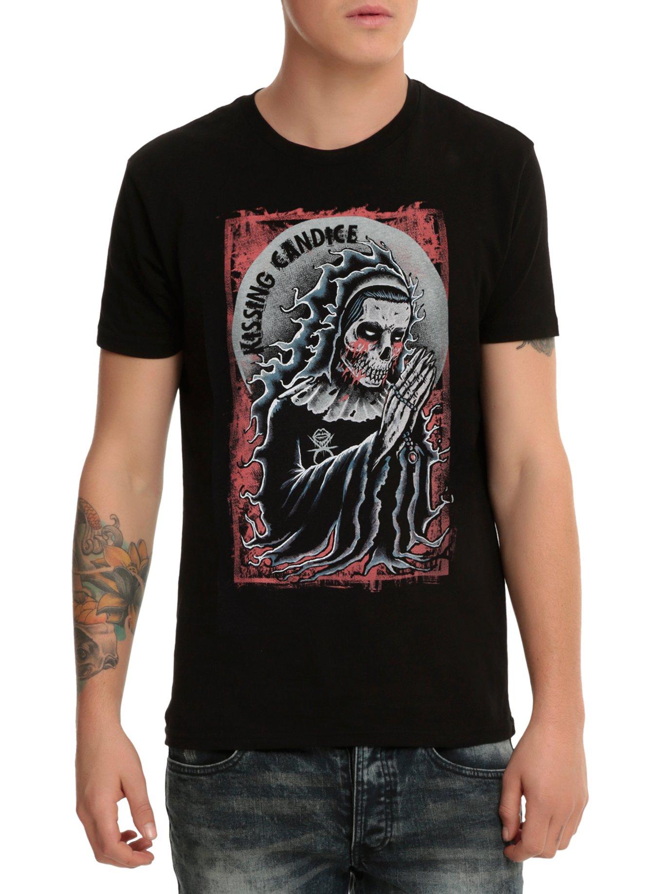 Kissing Candice Skeleton Nun T-Shirt, BLACK, hi-res