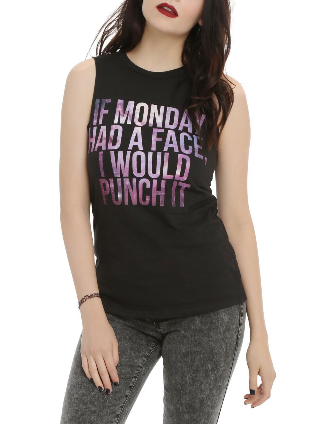 If Monday Had A Face Girls Muscle Top, BLACK, hi-res