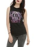 If Monday Had A Face Girls Muscle Top, BLACK, hi-res
