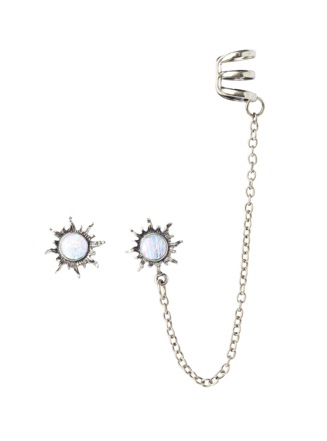 LOVEsick Opal Sun Cuff Earrings Hot Topic