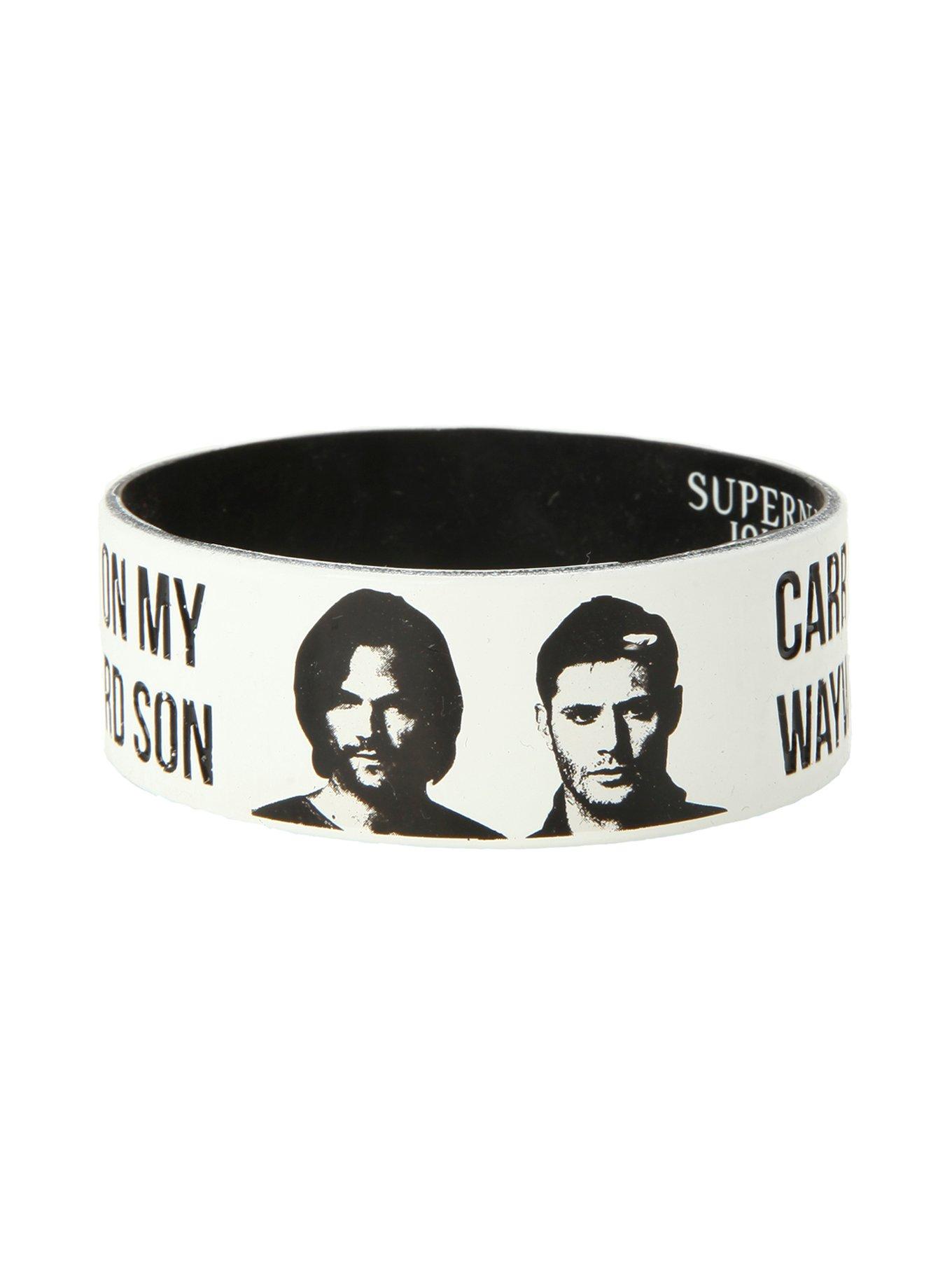 Supernatural Kansas Carry On Wayward Son Rubber Bracelet, , hi-res
