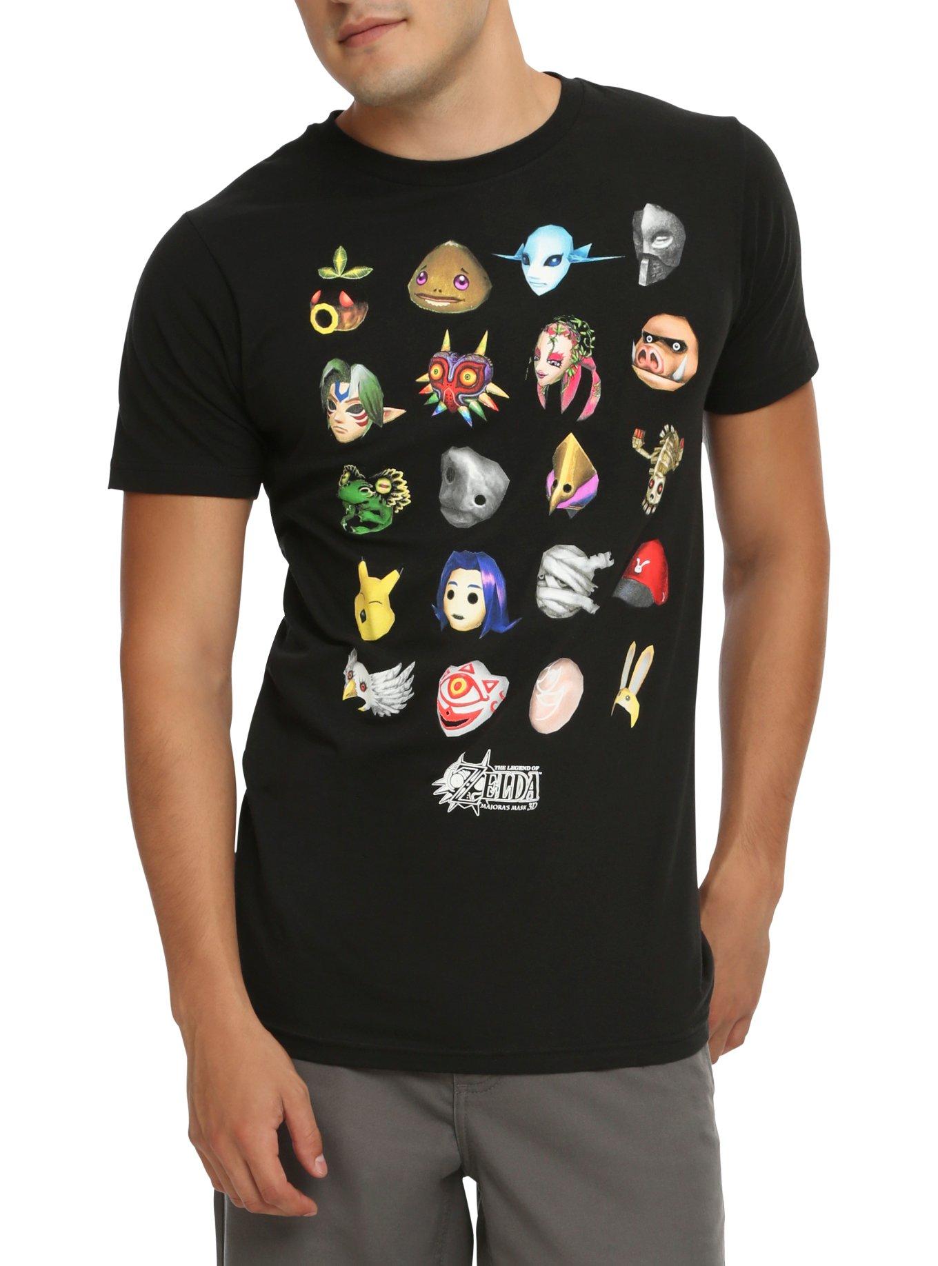The Legend of Zelda: Majora's Mask Masks T-Shirt, BLACK, hi-res