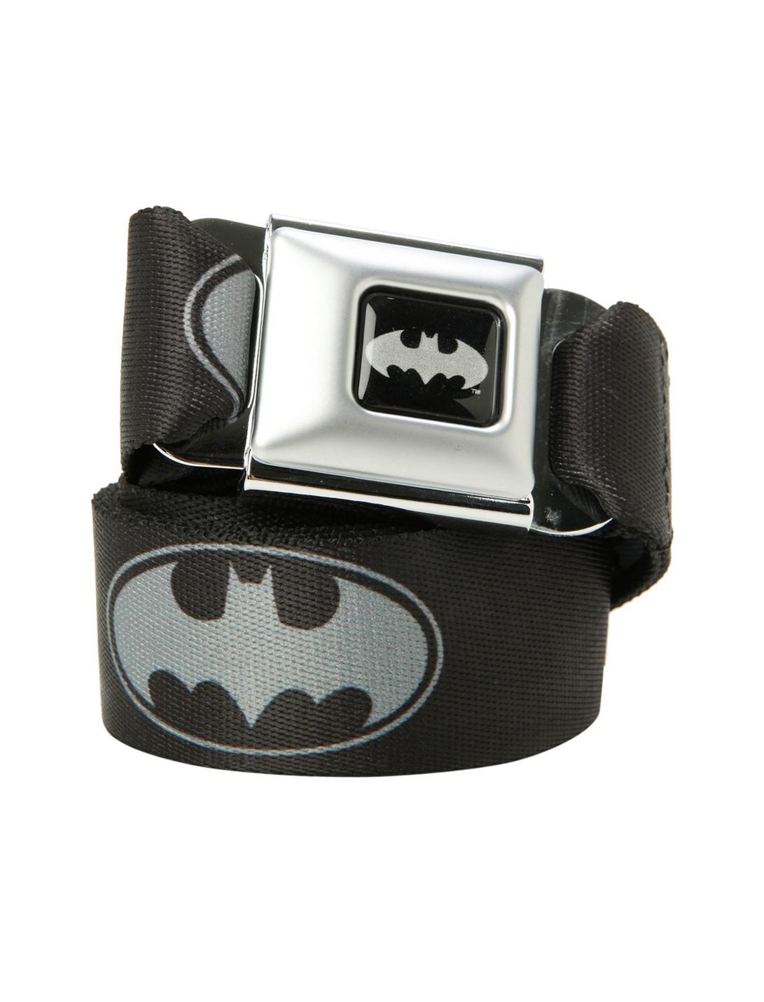 DC Comics Batman Black & Grey Logo Seat Belt Belt, , hi-res