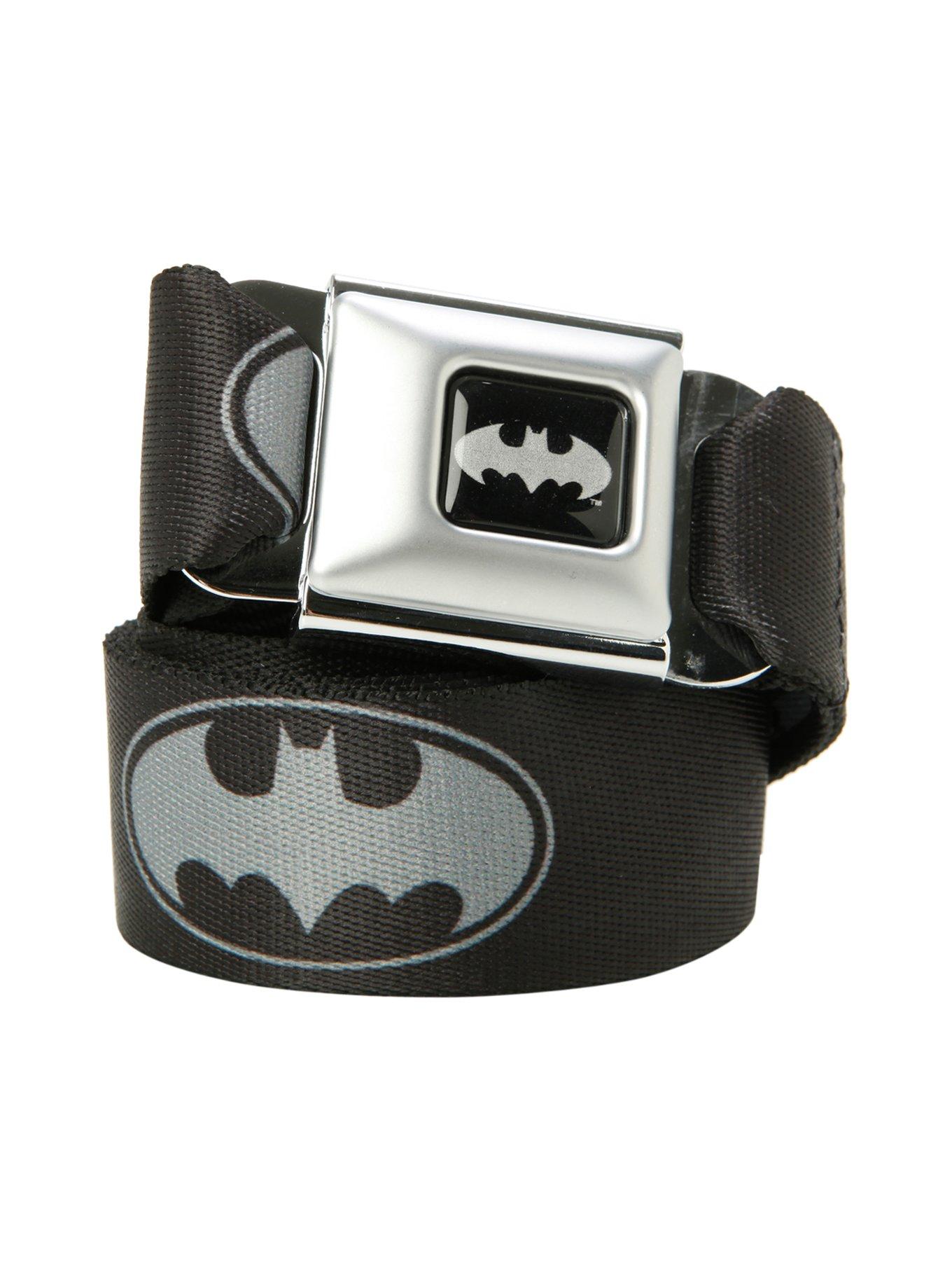 DC Comics Batman Black & Grey Logo Seat Belt Belt, , hi-res