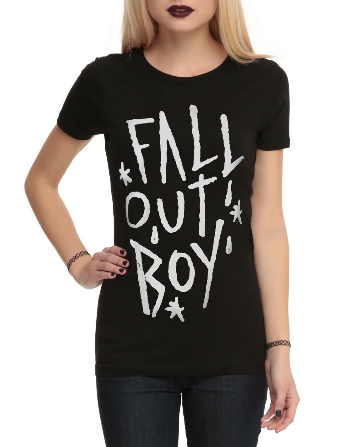 Fall Out Boy Logo Girls T-Shirt, BLACK, hi-res
