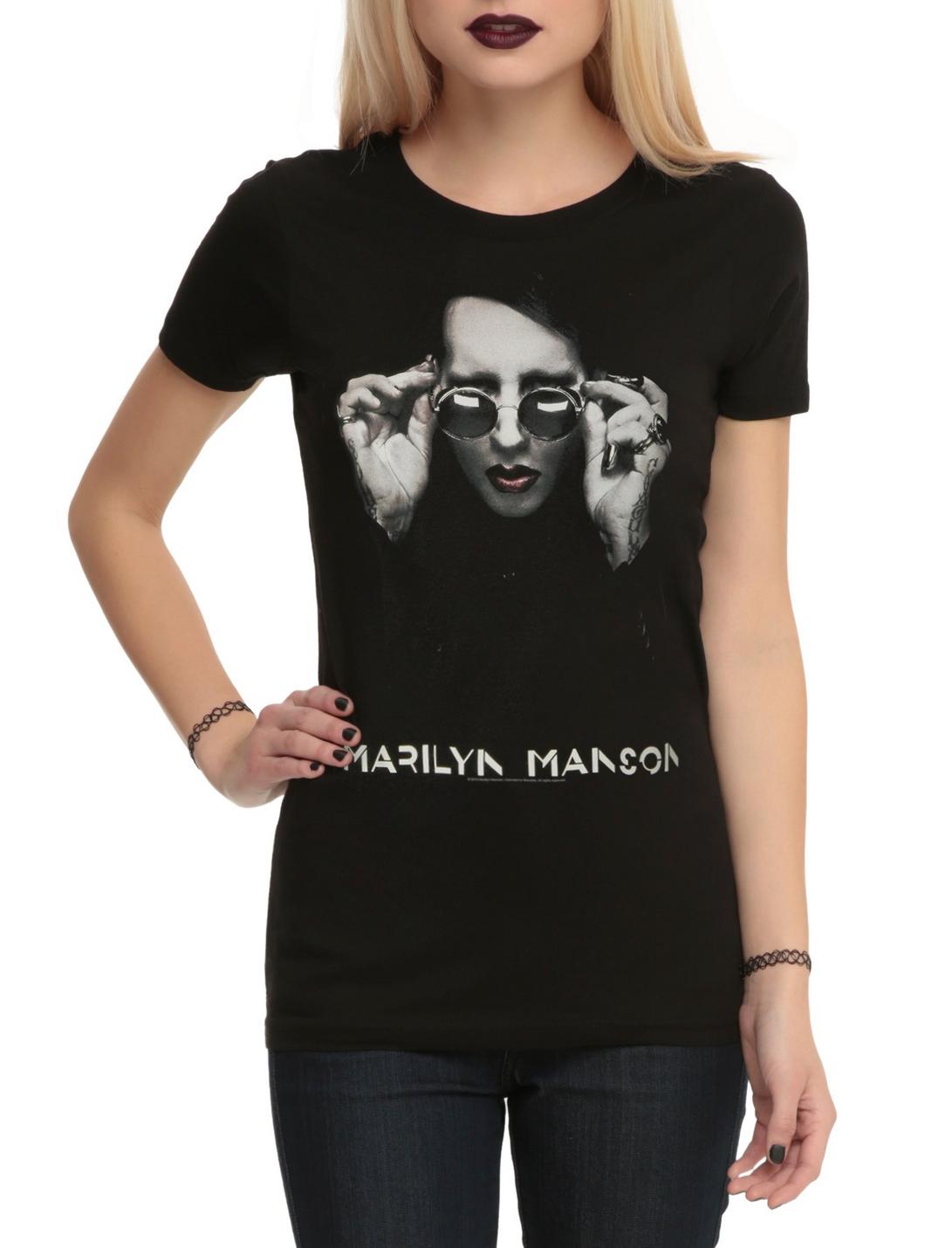 Marilyn Manson Sunglasses Girls T-Shirt, BLACK, hi-res