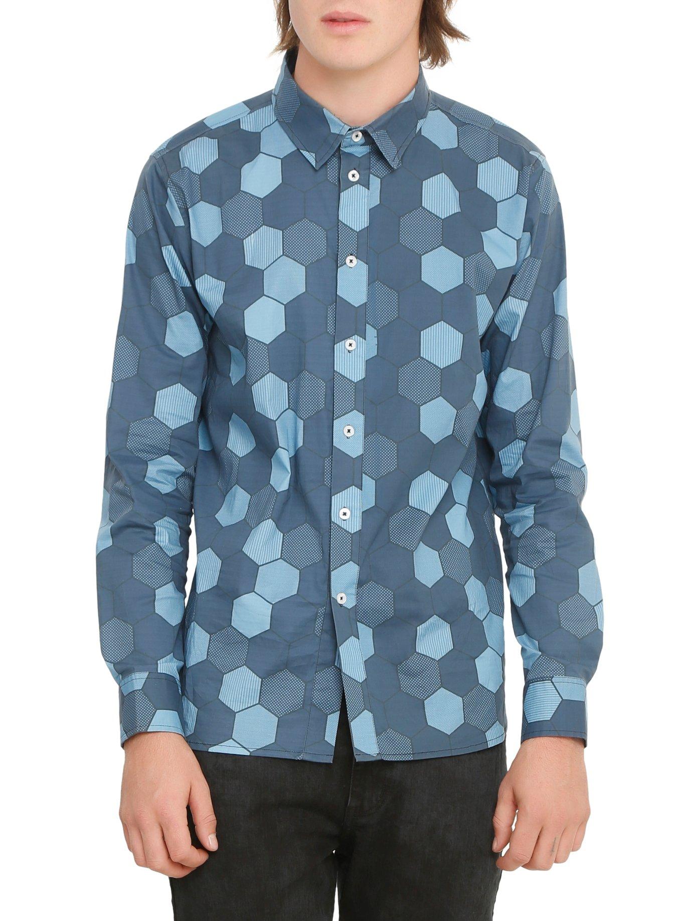 XXX RUDE Blue Printed Woven, , hi-res