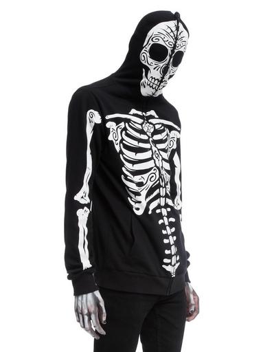 Day Of The Dead Skeleton Full-Zip Hoodie