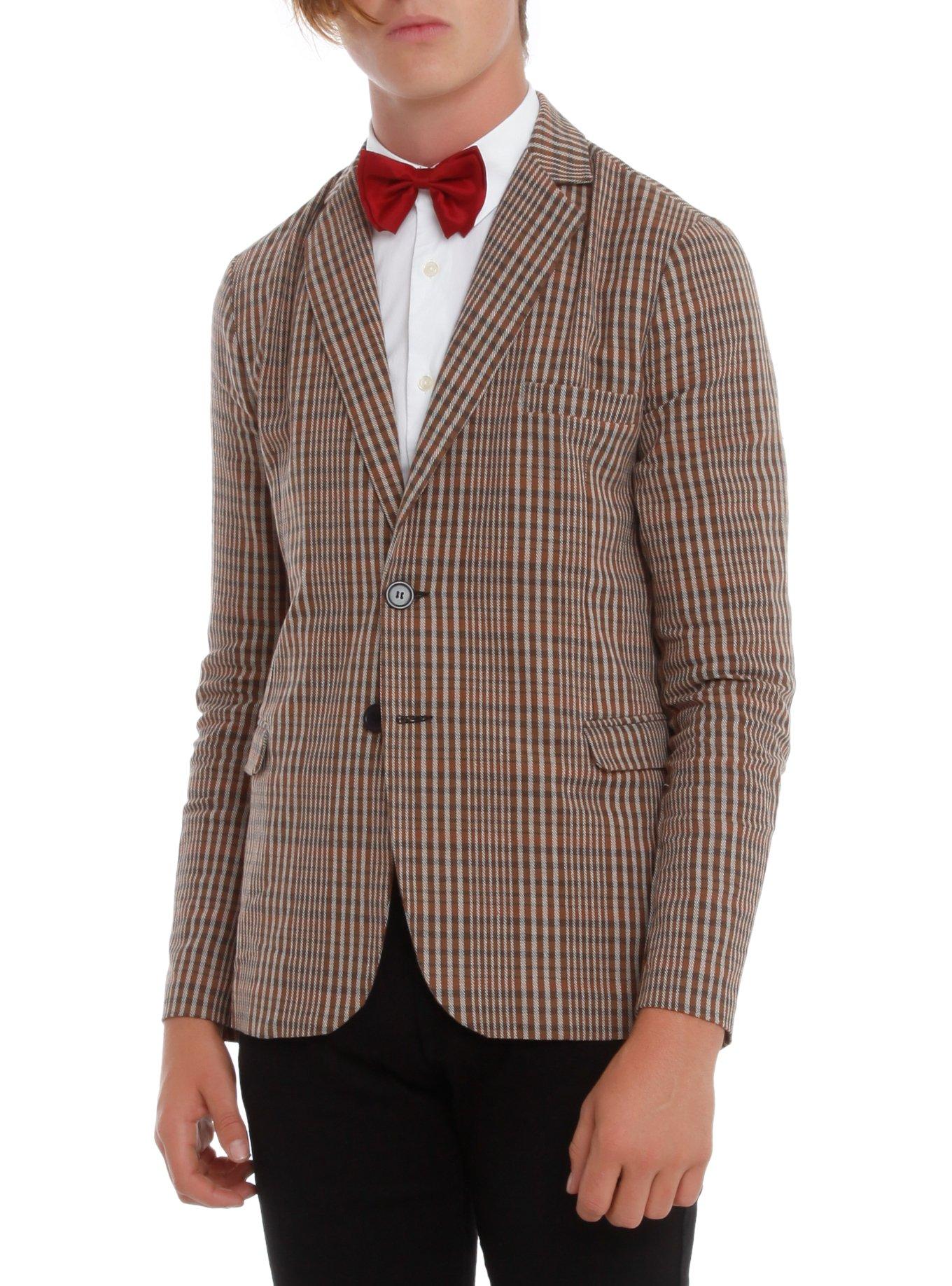 XXX RUDE Brown Tweed Plaid Blazer, BROWN, hi-res