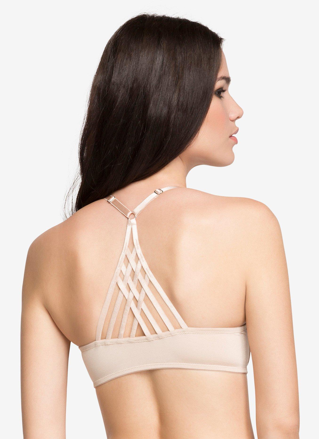 Strappy Racerback Teaser T-Shirt Bra, NUDE, hi-res