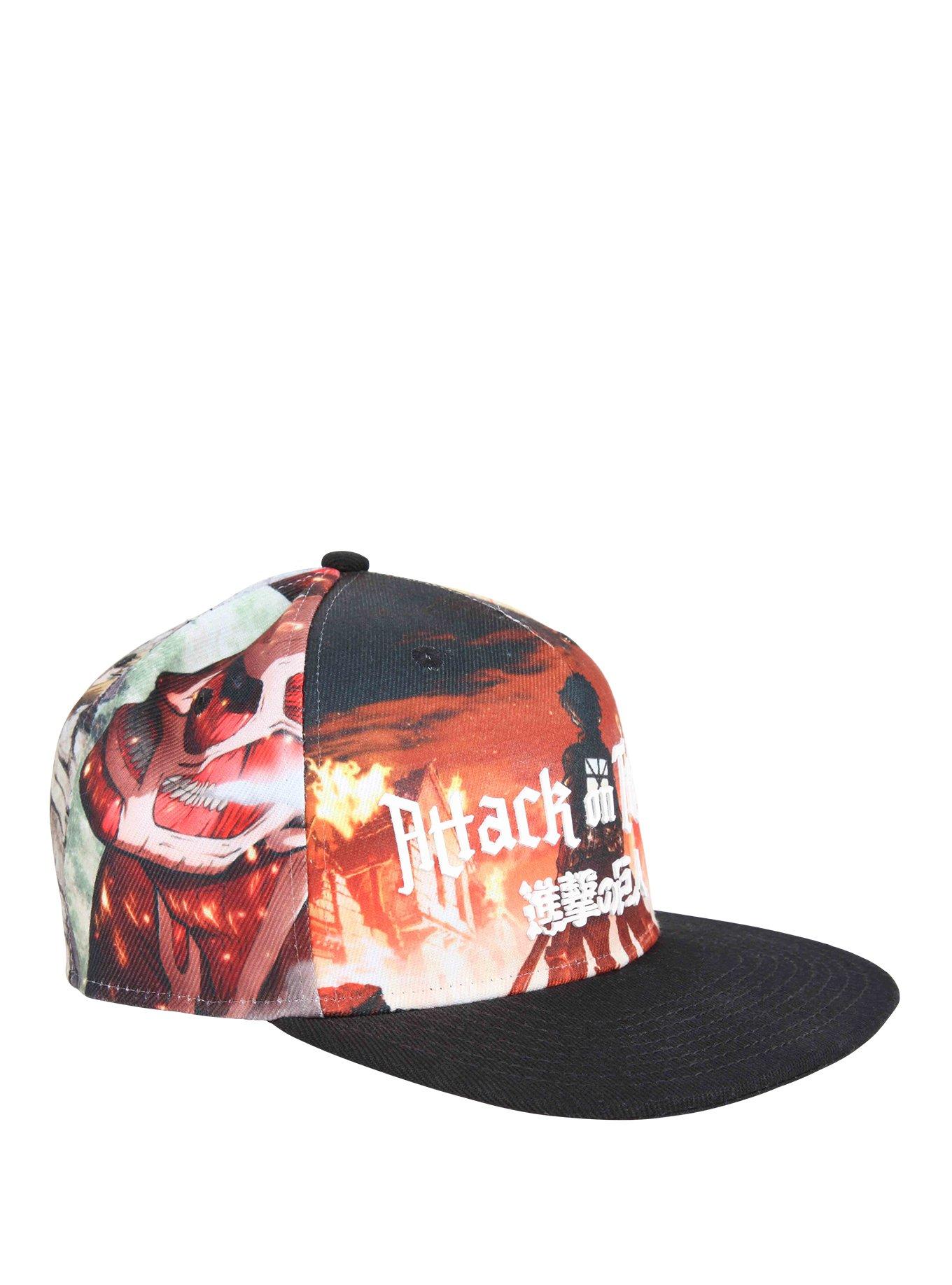 Attack On Titan Allover Key Art Snapback Hat, , hi-res
