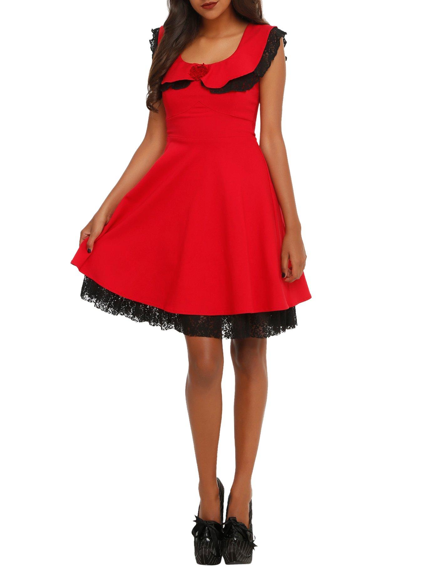 Red and Black Lace Dress Hot Topic