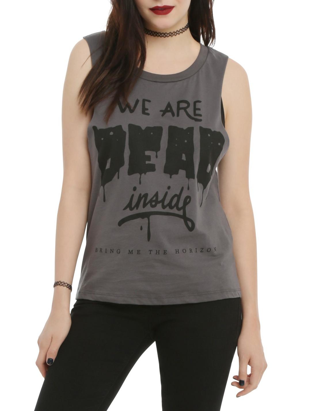 Bring Me The Horizon We Are Dead Inside Girls Muscle Top, CHARCOAL, hi-res