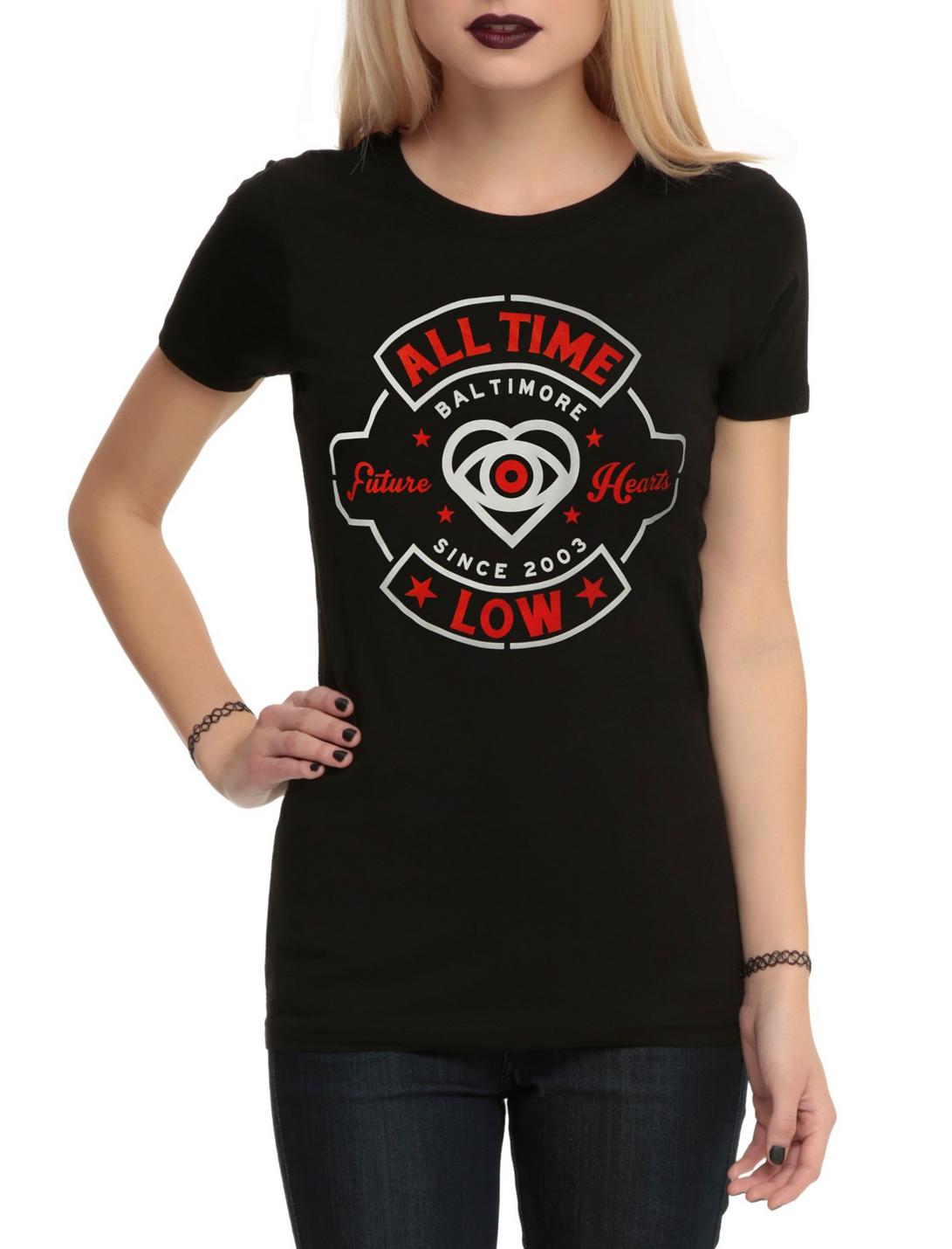 All Time Low Red & White Seal Girls T-Shirt, BLACK, hi-res