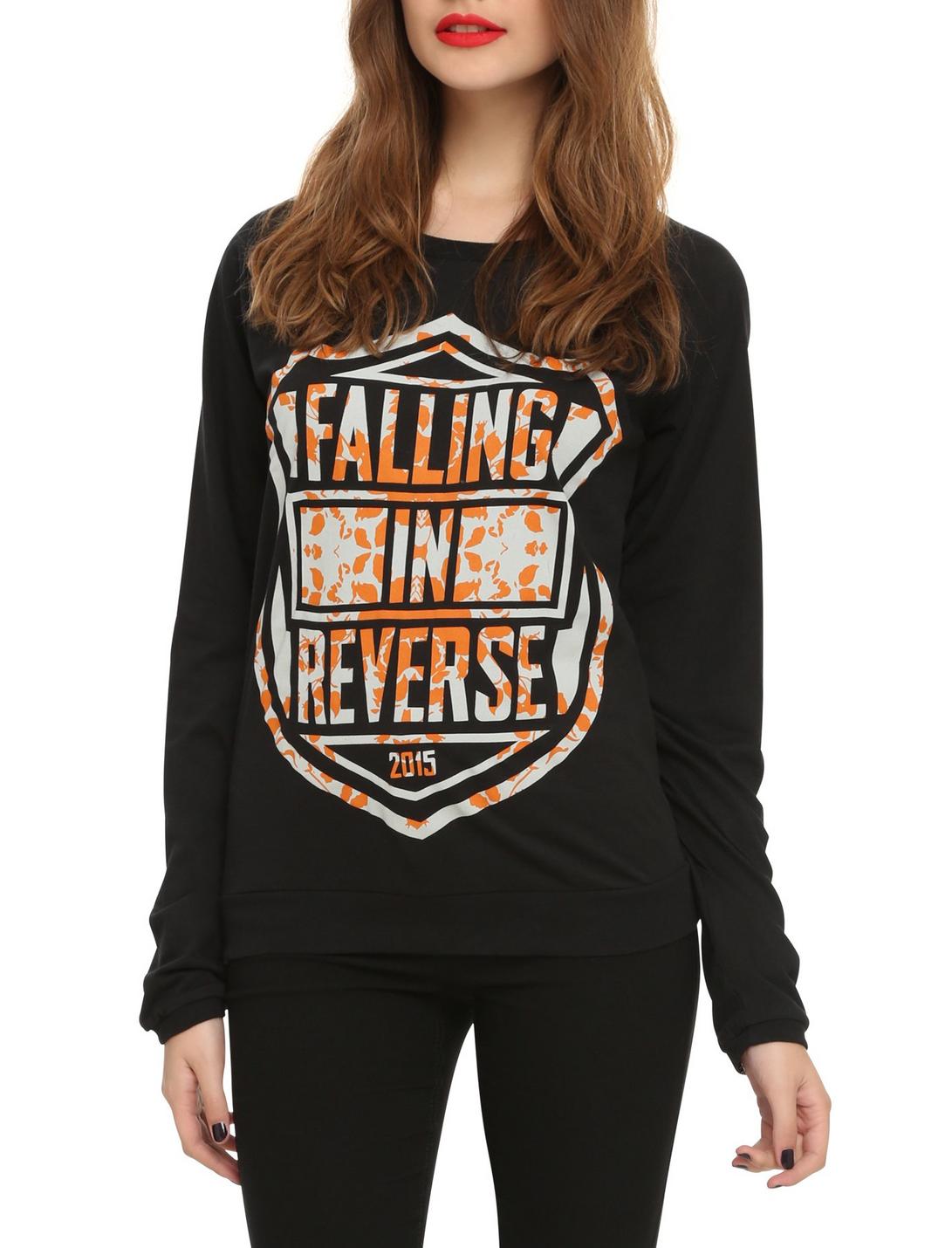 Falling In Reverse Shield Logo Girls Pullover Top, BLACK, hi-res