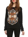 Falling In Reverse Shield Logo Girls Pullover Top, BLACK, hi-res