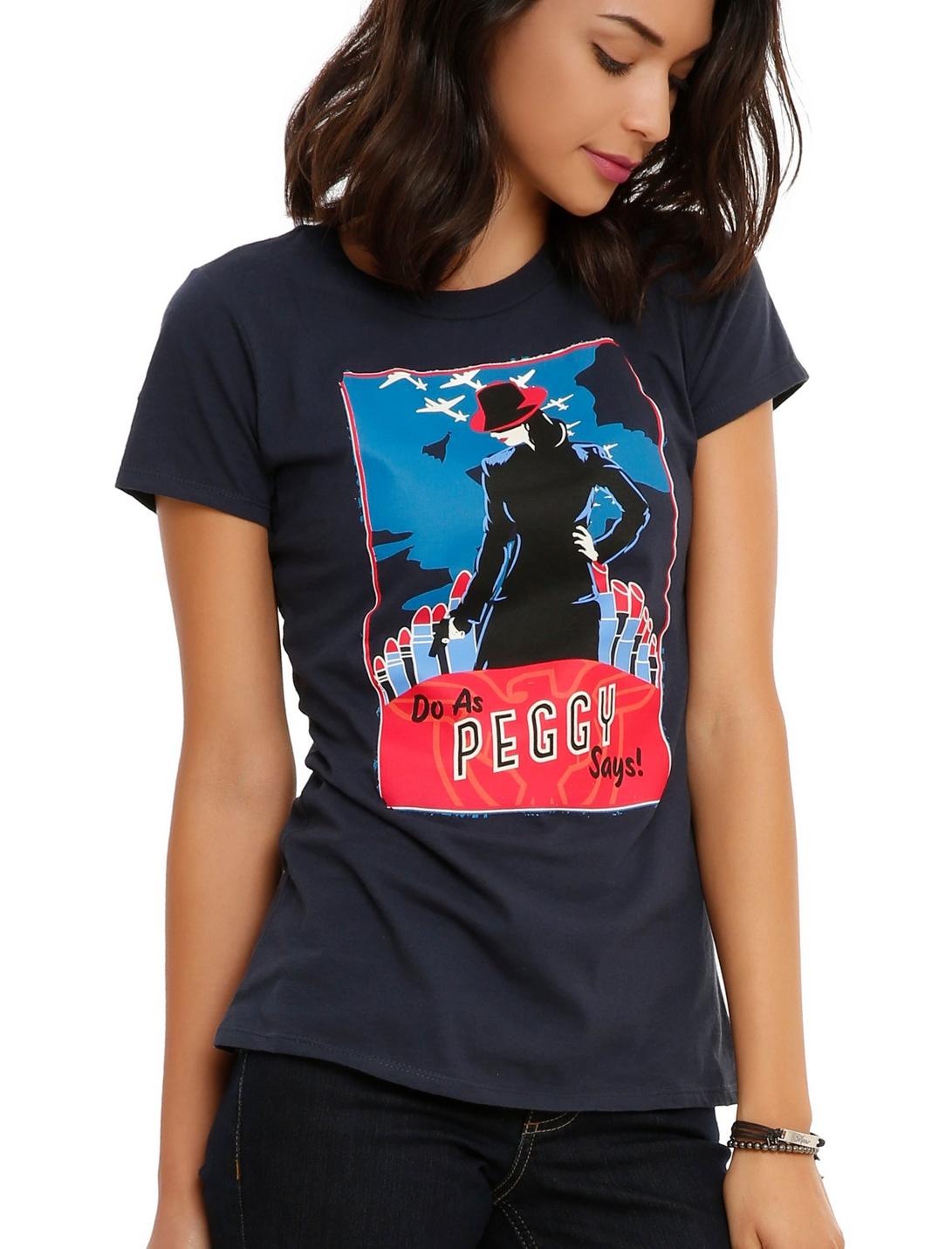 Her Universe Marvel Agent Carter Propaganda Girls T-Shirt, BLACK, hi-res