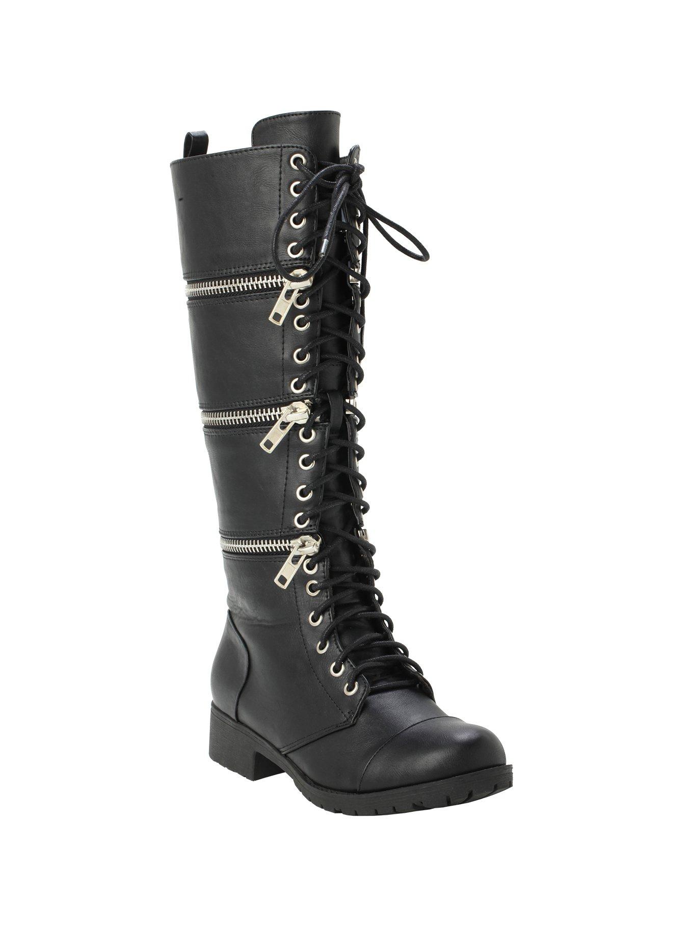 Black Zip-Off Boots, BLACK, hi-res