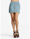 Denim Zip-Front Mini Skirt, DARK WASH, hi-res
