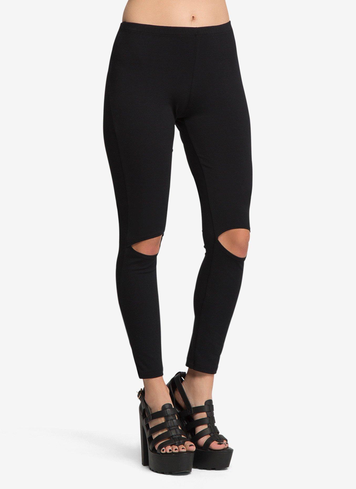 Cutout Knee Leggings Hot Topic