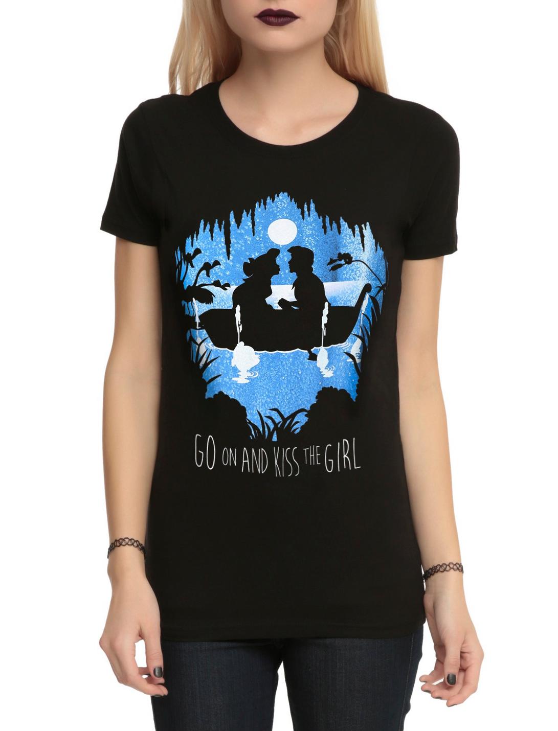 Disney The Little Mermaid Go On And Kiss The Girl Girls T-Shirt, BLACK, hi-res