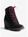 PU Lace-Up Worker Bootie, BLACK, hi-res