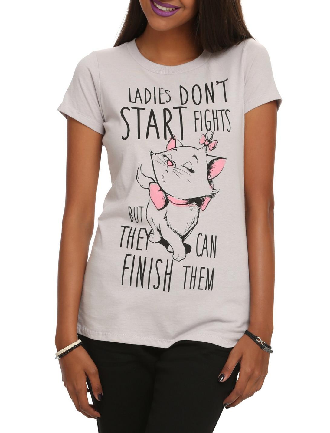 Disney The Aristocats Marie Ladies Don't Start Fights Girls T-Shirt, BLACK, hi-res