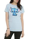 Funko Disney Pop! Lilo & Stitch Stitch Girls T-Shirt Hot Topic Exclusive, LIGHT BLUE, hi-res