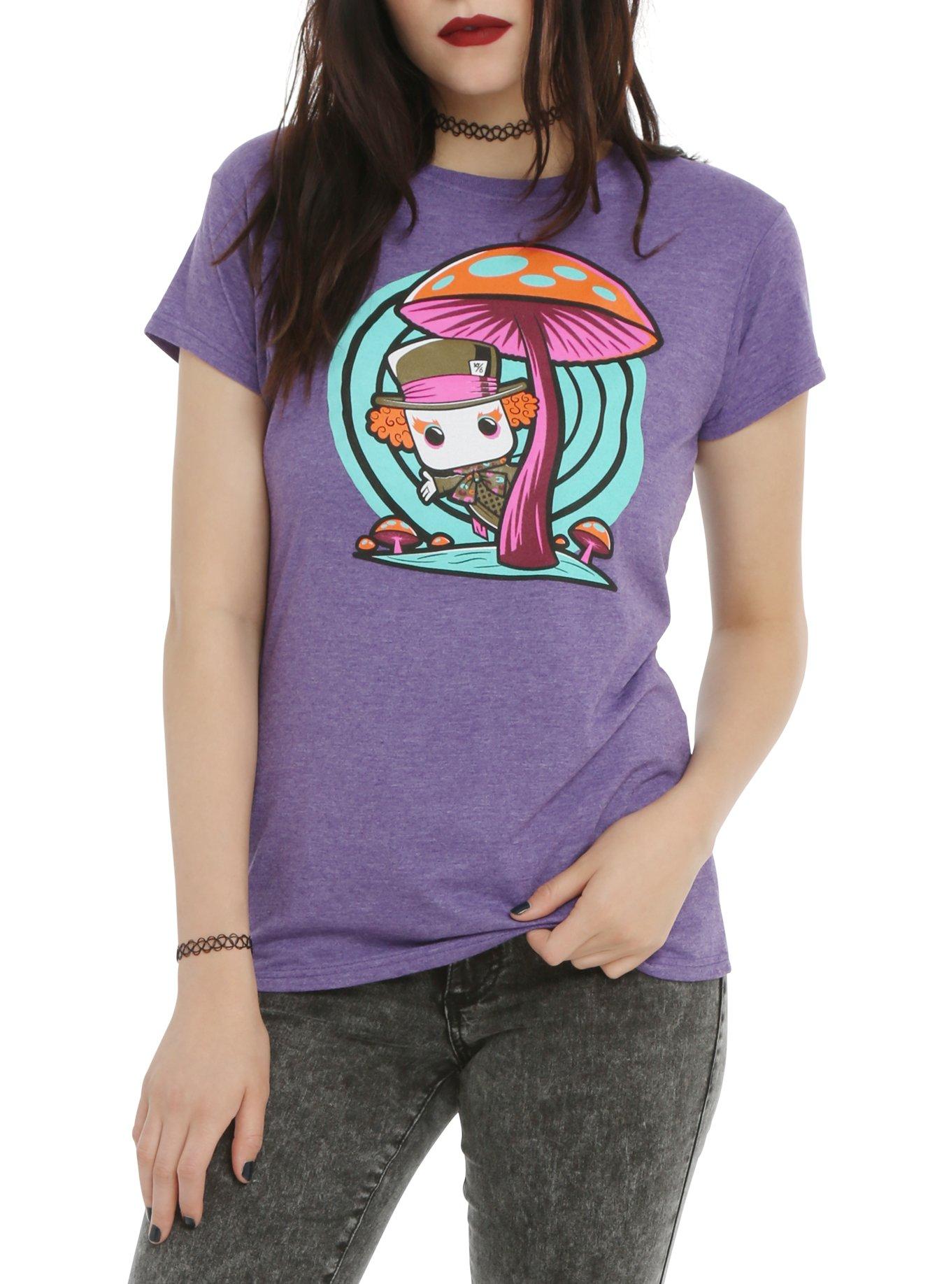 Funko Disney Pop! Alice In Wonderland Mad Hatter Mushroom Girls T-Shirt Hot Topic Exclusive, , hi-res