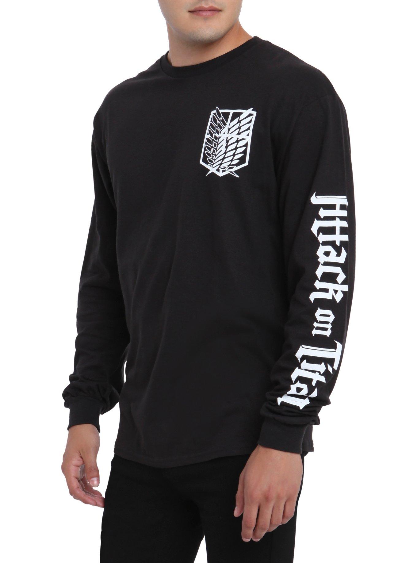 Attack On Titan Scouting Legion Long-Sleeved T-Shirt, BLACK, hi-res