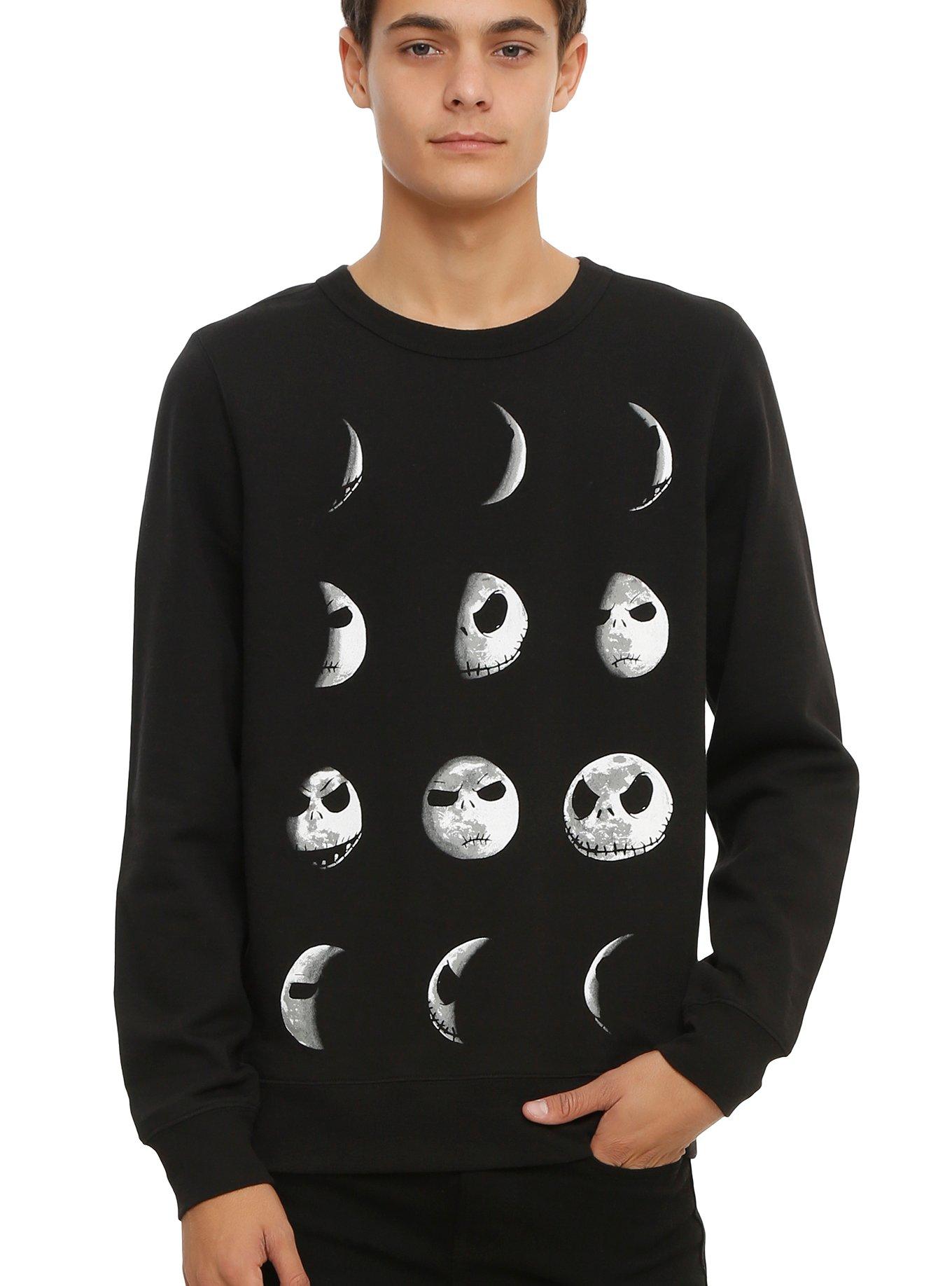 The Nightmare Before Christmas Jack Moon Crew Pullover, BLACK, hi-res