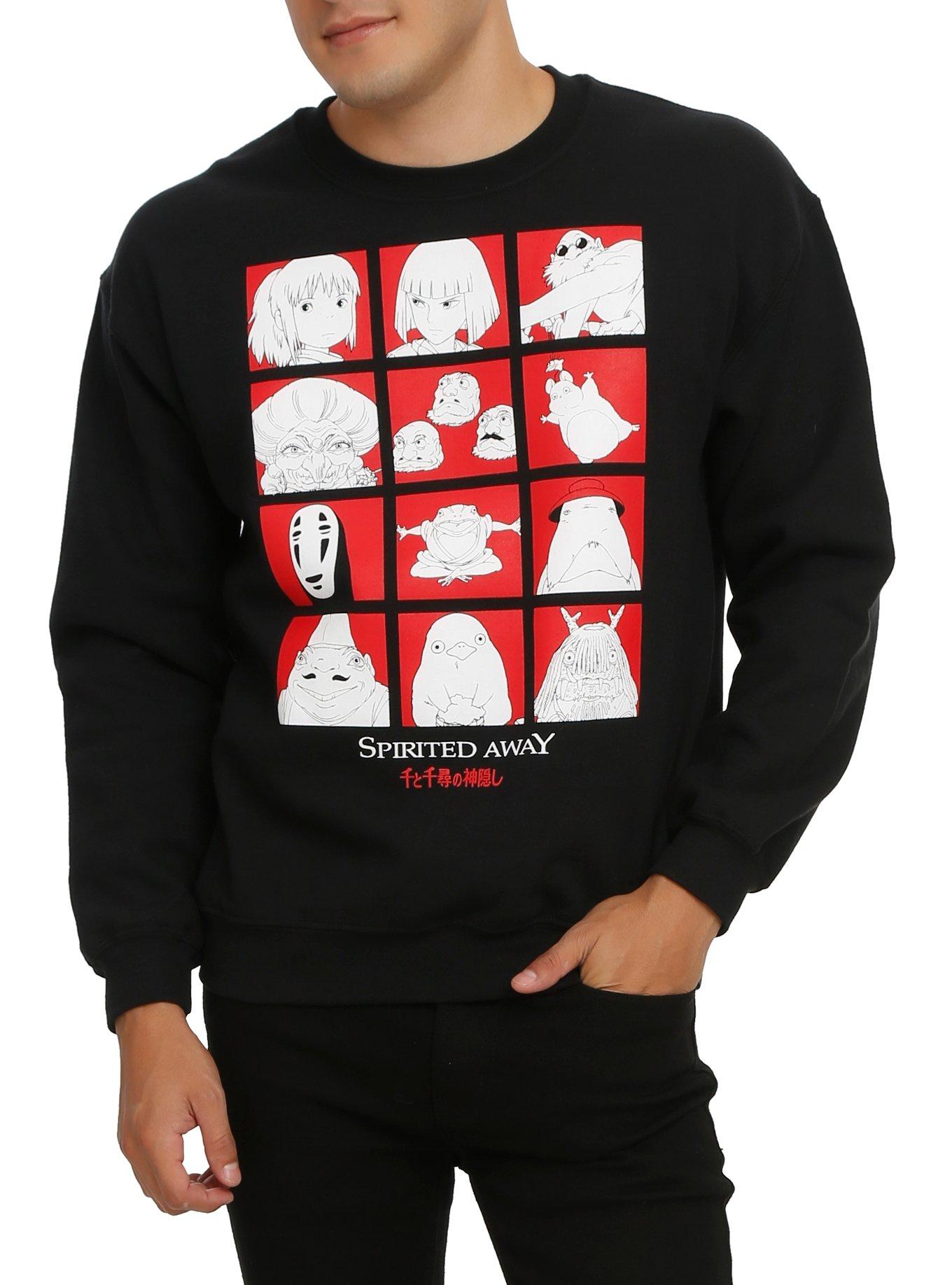 Studio Ghibli Spirited Away Grid Crew Pullover, BLACK, hi-res