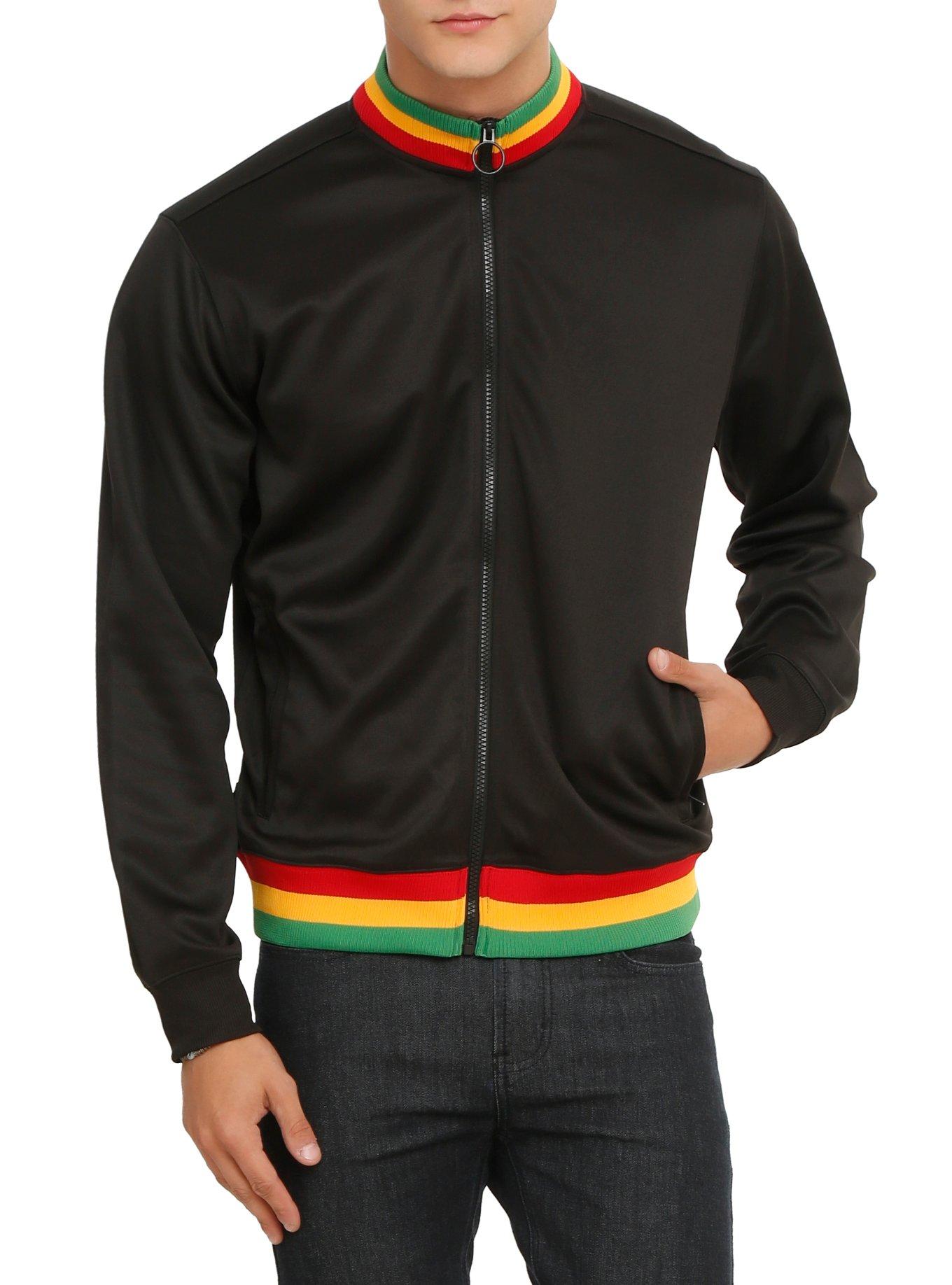 XXX RUDE Rasta Track Jacket, BLACK, hi-res